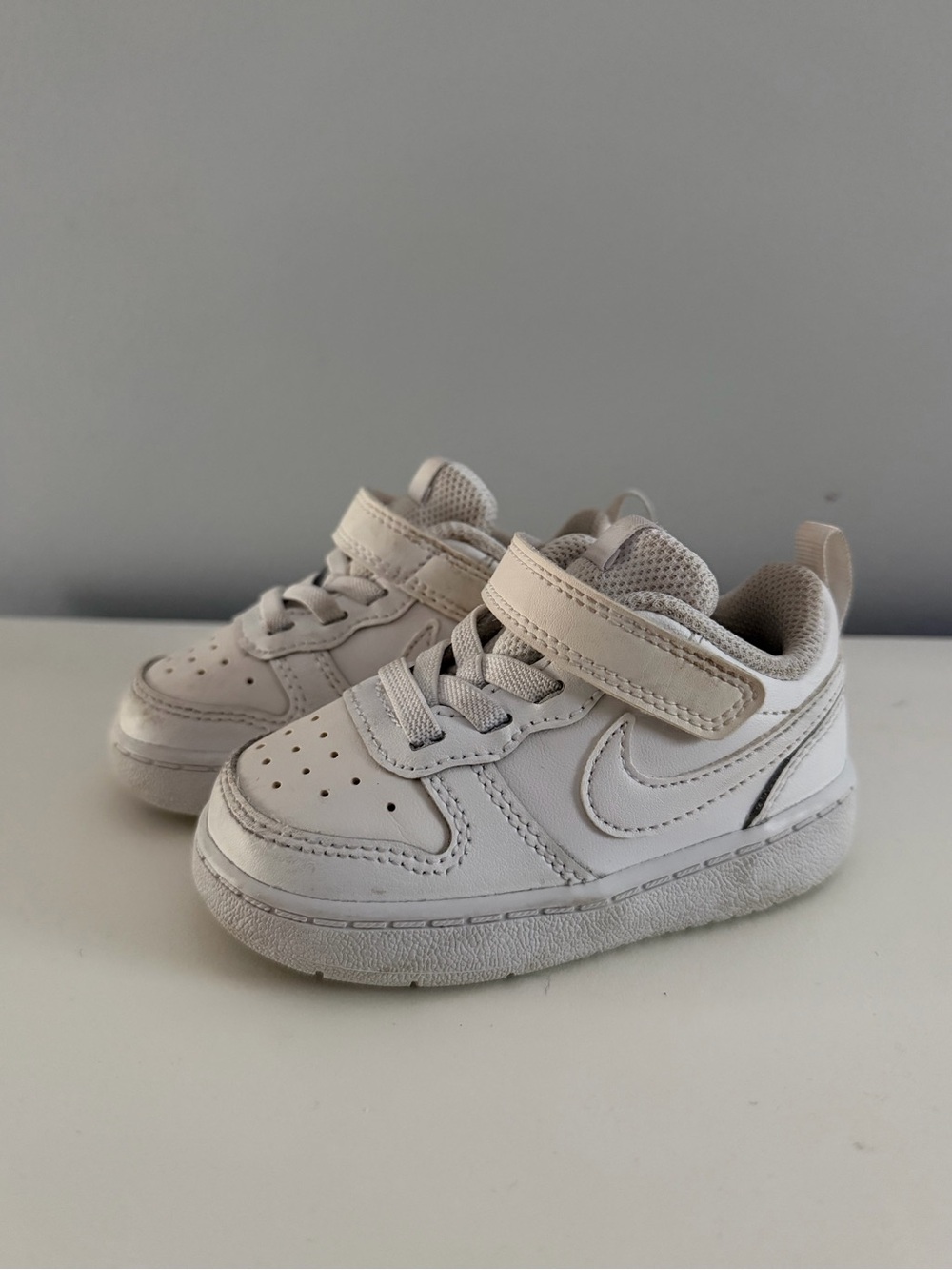 Toddler 5c Nikes - Court Borough, Air Force 1, White, Classic, Velcro